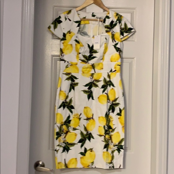 📌 NWT Grace Karin Retro Lemon Print Pencil Dress - Picture 7 of 8